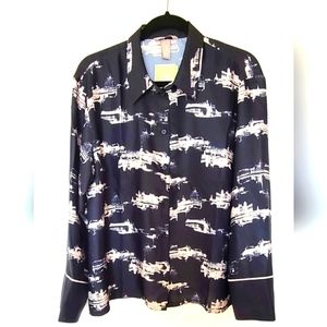 🆕️ H & M Blouse Black and White Medium Brand New